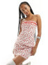 Фото #7 товара Glamorous fitted bandeau bodycon mini dress in red daisy