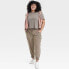 Фото #2 товара Women's Flex Woven Mid-Rise Cargo Joggers - All In Motion Taupe 3X