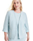 ფოტო #3 პროდუქტის Plus Size Rolled-Cuff Open-Front Jacket