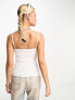 Weekday square neck rib vest in white