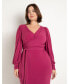 Фото #3 товара Plus Size Cross Front Midi Dress