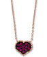 ფოტო #1 პროდუქტის EFFY® Ruby (1/8 ct. t.w.) Heart 16" Pendant Necklace in 14k Rose Gold