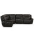 Фото #5 товара Lenardo 5-Pc. Leather Sectional with 2 Power Motion Recliners, Created for Macy's