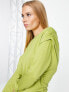 & Other Stories drape jersey midi dress in lime