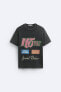 Slogan print knit t-shirt