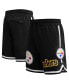 ფოტო #1 პროდუქტის Men's Black Pittsburgh Steelers Classic Chenille Shorts