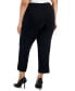 ფოტო #2 პროდუქტის Plus Size Pull-On Slim-Leg Cropped Pants