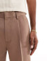 ASOS DESIGN smart tapered trousers in light brown