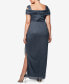 ფოტო #2 პროდუქტის Plus Size Draped Cold-Shoulder Dress