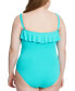 Фото #2 товара Bleu by Rod Beattie Plus Kore Shirred Ruffle Bandeau One-Piece Swimsuit Size 20W