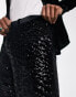 Фото #8 товара ASOS DESIGN smart flare trouser in black sequin