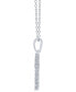 ფოტო #4 პროდუქტის Diamond Baguette & Round Cross 18" Pendant Necklace (1/4 ct. t.w.) in 14k White Gold