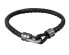 Elegant black leather bracelet Moody SQH4