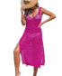 Фото #1 товара Women's Hot Pink Sleeveless Crochet Cover-Up Dress