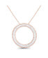 ფოტო #1 პროდუქტის Cubic Zirconia Baguette and Round Sterling Silver Open Circle Necklace (Also in 14k Gold Over Silver or 14k Rose Gold Over Silver)