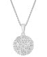 ფოტო #1 პროდუქტის Diamond Flower Burst Cluster 18" Pendant Necklace (1/10 ct. t.w.) in Sterling Silver, Created for Macy's