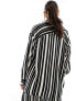 ONLY oversized shirt co-ord in black and white stripe