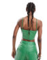 Фото #4 товара Muubaa fitted leather corset top in green