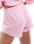 Luna runner pyjama short in baby pink stripe