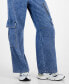 Фото #6 товара Juniors' High-Rise Wide-Leg Cargo Pants