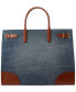 ფოტო #1 პროდუქტის Devyn Denim with Leather Trim Large Tote Bag