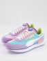 Puma Future Rider colorblock trainers in aqua and pink