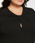 Plus Size Twist Neckline Cut Out Top