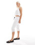 Labelrail x Daisy Birchall bow detail longline bloomer capri trousers in white