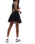 Threadbare broderie tiered mini skirt in black