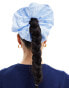 Фото #1 товара ASOS DESIGN scrunchie hair tie with stripe design in blue