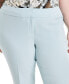 ფოტო #4 პროდუქტის Plus Size Mid Rise Straight-Leg Fly-Front Pants