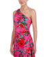 Фото #3 товара Women's Floral-Print One-Shoulder Maxi Dress
