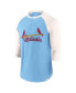 ფოტო #3 პროდუქტის Men's Light Blue/Cream St. Louis Cardinals Historical Win 3/4-Sleeve Henley T-Shirt