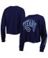 ფოტო #1 პროდუქტის Women's Navy Tennessee Titans Skyler Parkway Cropped Long Sleeve T-shirt