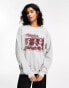 ASOS DESIGN oversized sweatshirt with athletic sport graphic in grey marl Серый, S - EU 36-38 - фото #1