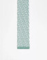 ASOS DESIGN knitted tie in sage and white