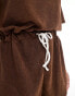 Фото #2 товара ASOS DESIGN short sleeve elastic tie waist romper in mocha