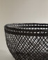 Black bamboo basket