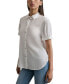 ფოტო #7 პროდუქტის Women's Rolled-Sleeve Button-Up Shirt