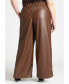 Фото #3 товара Plus Size Wide Leg Leather Pants