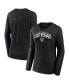 ფოტო #1 პროდუქტის Women's Black Las Vegas Raiders Plus Size Measure Distance Scoop Neck Long Sleeve T-shirt