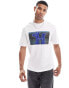 HUGO Blue nedary t-shirt in white with mascot chest print