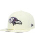 ფოტო #1 პროდუქტის Men's Cream Baltimore Ravens Chrome Color Dim 59FIFTY Fitted Hat