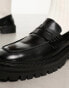 Walk London – Marina – Leder-Loafer in Schwarz mit Steg-Detail