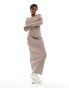 Фото #1 товара Glamorous classic maxi knitted skirt in taupe co-ord