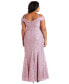 Фото #2 товара Plus Size Off-The-Shoulder Lace Gown