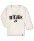 Toddler Boys and Girls Cream Distressed Colorado Buffaloes Stacked Logo Raglan Long Sleeve T-shirt