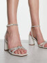 Be Mine Abina embellished sandals in ivory satin