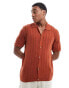 Фото #2 товара Cotton On ladder open knit shirt in rust