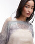 Фото #4 товара Topshop knitted sheer abstract jumper in multi